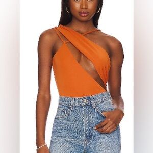 Revolve rust orange body suit